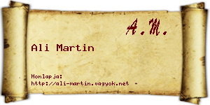 Ali Martin névjegykártya