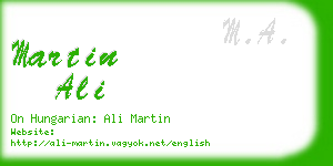 martin ali business card